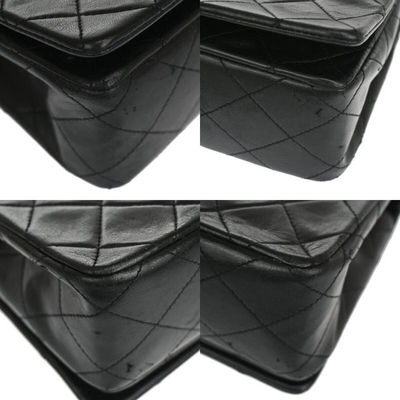 CHANEL CC Mini Matelasse Full Flap Chain Shoulder Bag Leather Black GHW 645LC499 - Picture 5 of 16